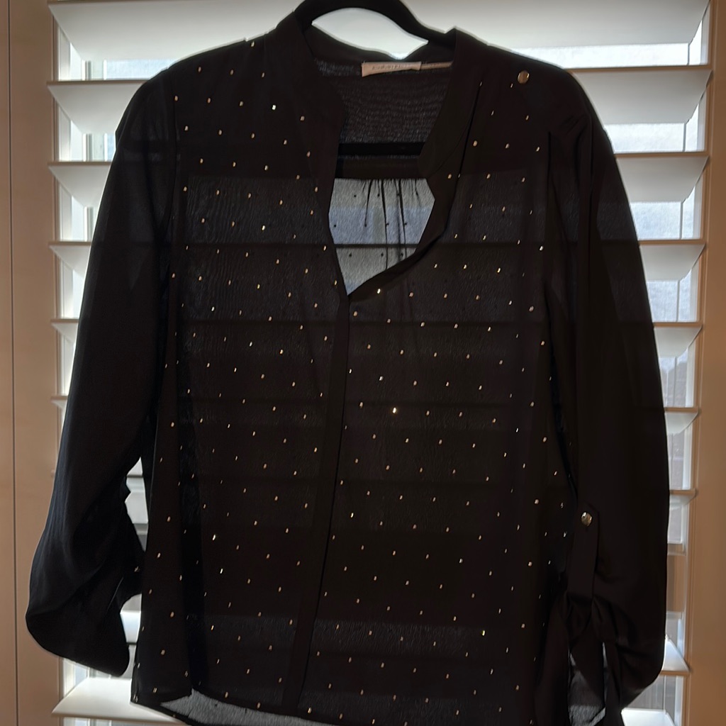 Calvin Klein Size L Blouse With Gold Dots